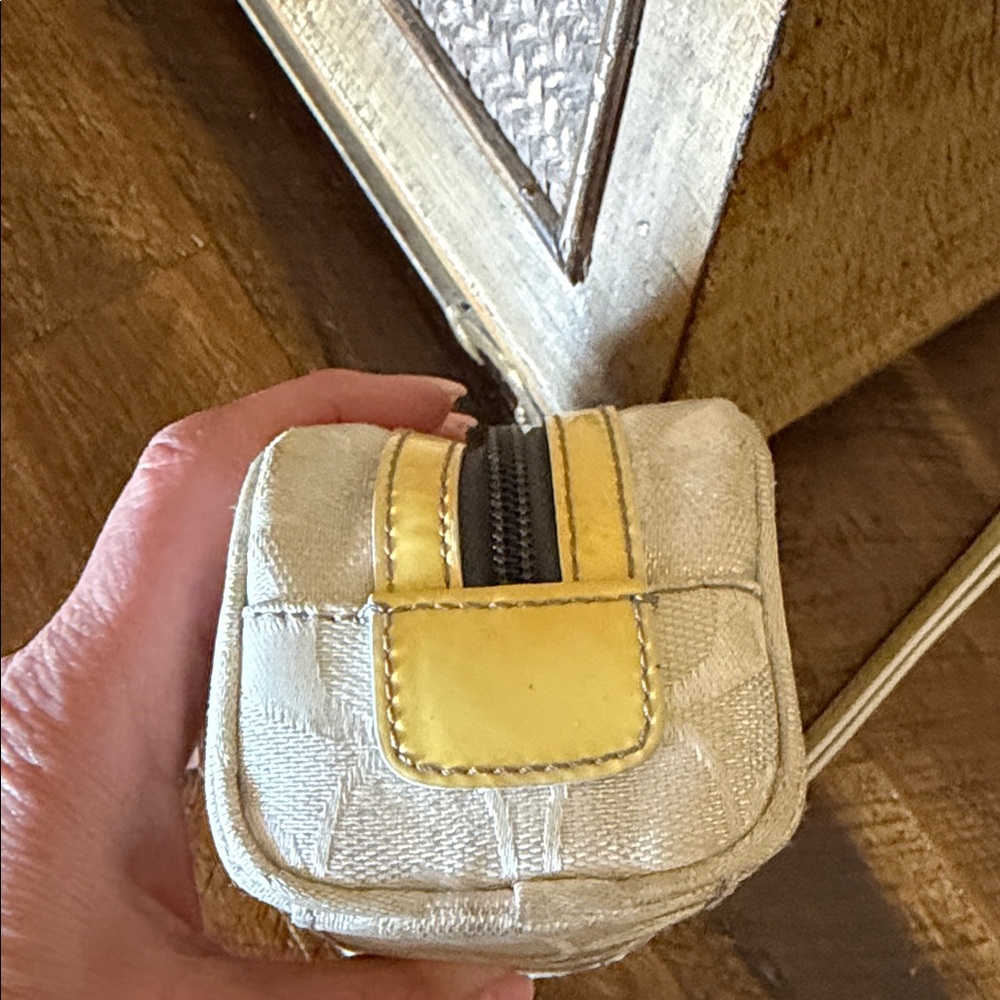 Pre loved Coach Wristlet with Yellow Accents - Picture 6 of 15